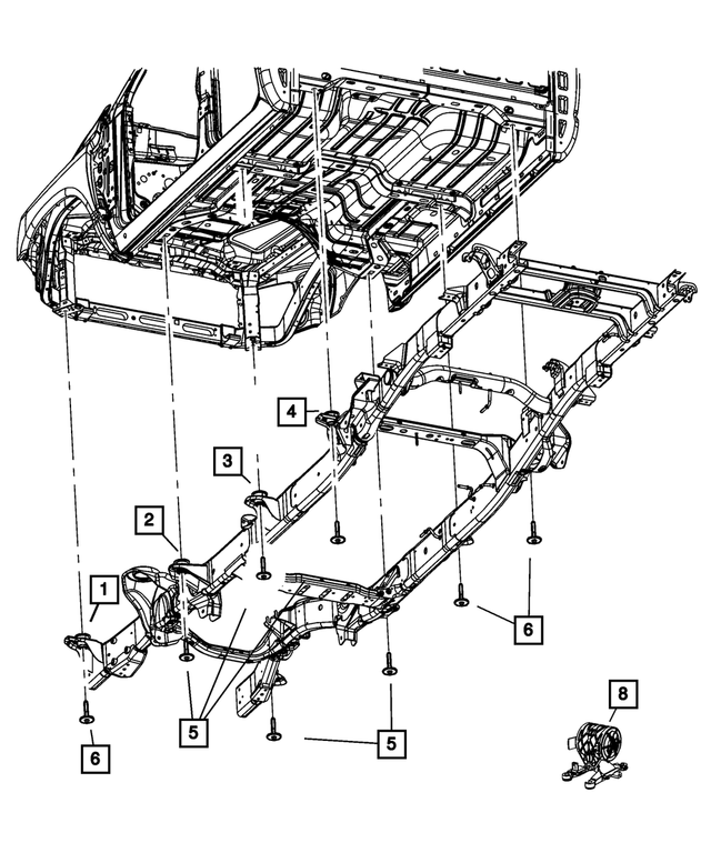 68505696AA - Frame, Bumper and Fascia: Body Hold Down Cushion for Mopar Image image