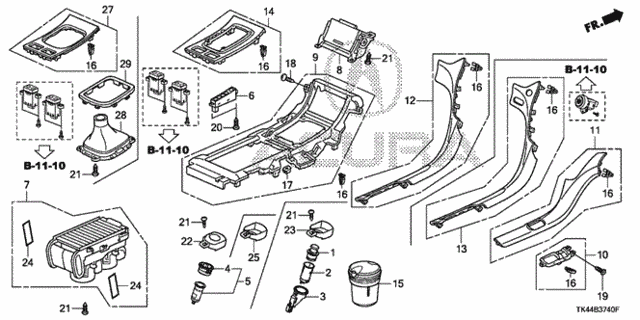 Front Console for 2011 Acura TL #0