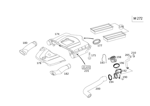 Air Intake, Gasoline Vehicles for 2006 Mercedes-Benz C230 #0