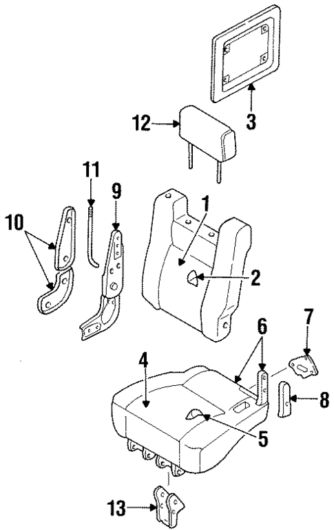 Rear Seat Components for 1996 Acura SLX #2