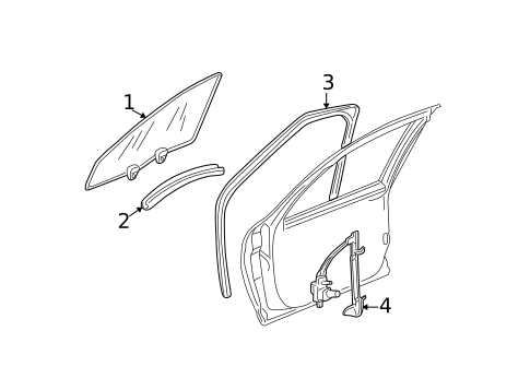 Glass - Front Door for 2003 Buick Century #0