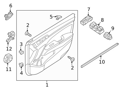 Interior Trim - Front Door for 2020 Hyundai Elantra #0