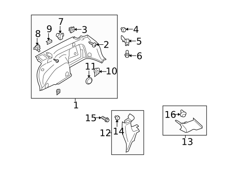 Interior Trim - Quarter Panels for 2013 Subaru Outback #0