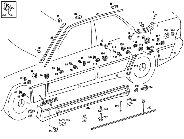 2016907940 - Covering and Lining: Panelling for Mercedes-Benz: 190, 190D, 190E Image image
