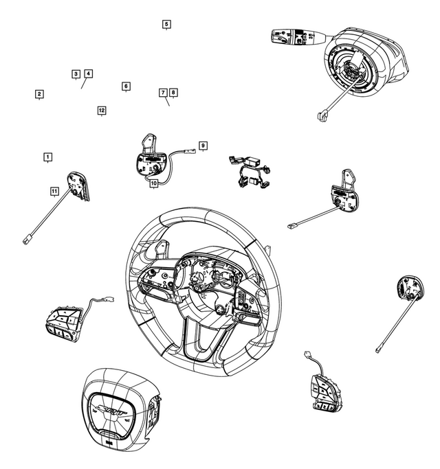 68436025AA - Electrical: Steering Wheel Wiring for Mopar Image image