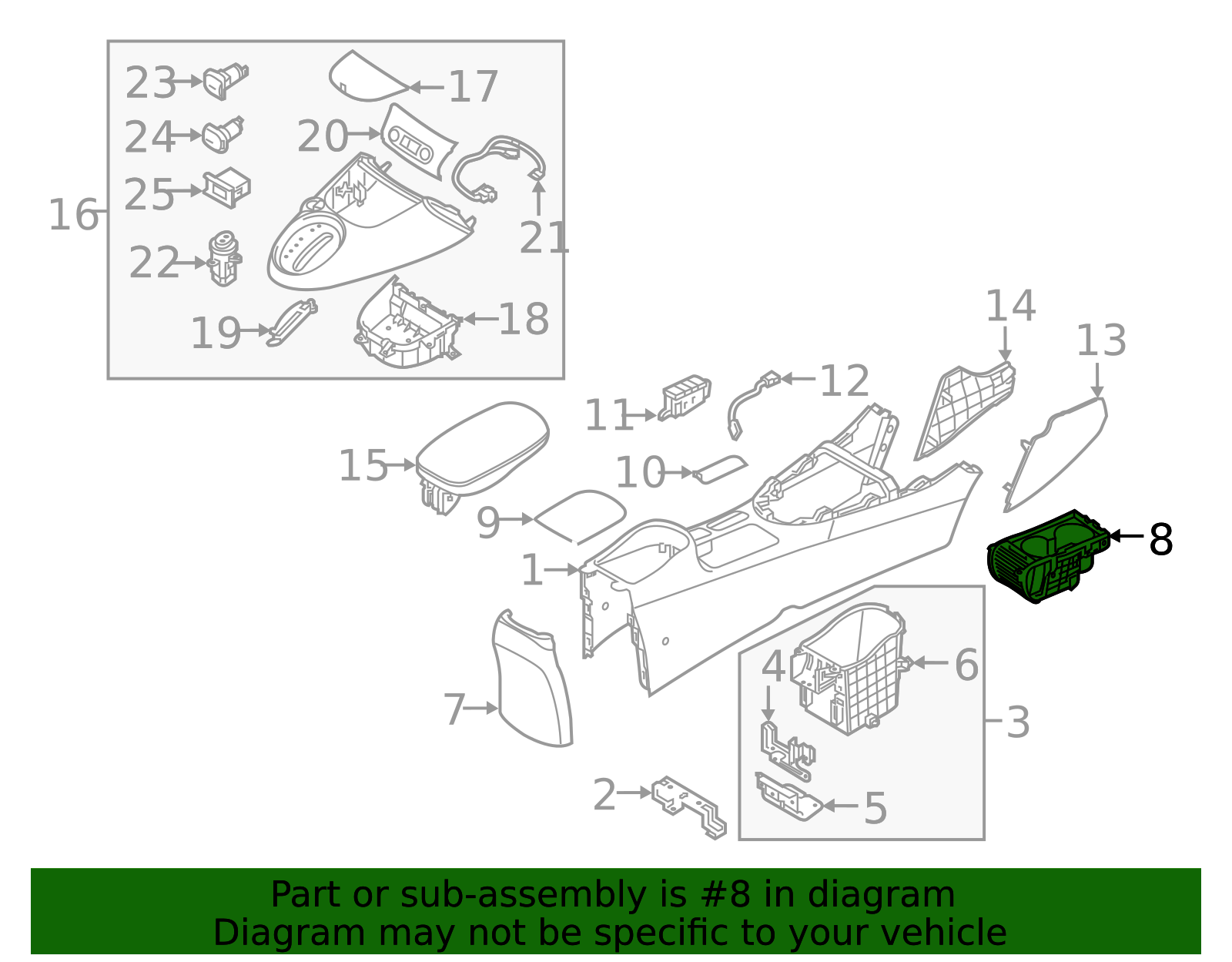 2015-2019 Kia Soul EV Cup Holder 84625-E4000GBZ | QuirkParts