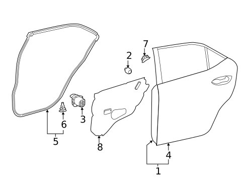 Interior Trim - Rear Door for 2019 Toyota Corolla #3