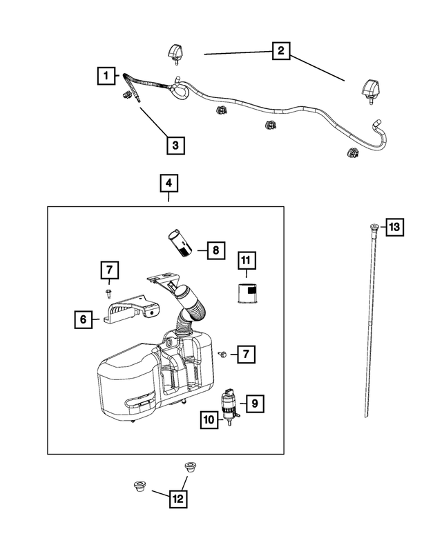 68134542AA - Electrical: Windshield Washer Hose for Mopar Image