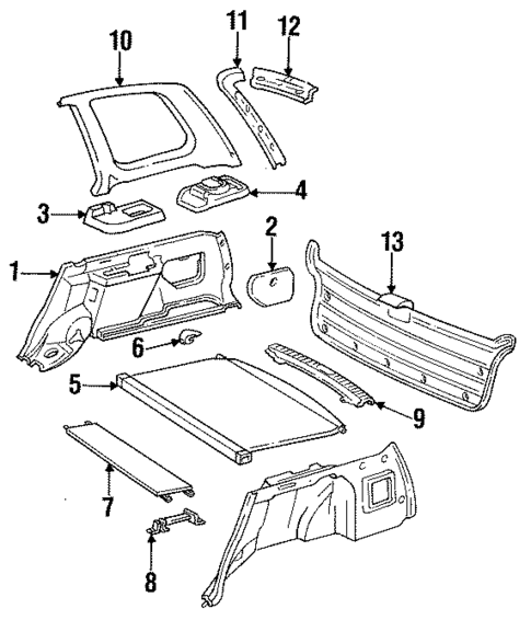 Interior Trim - Rear Body for 1994 Toyota Corolla #0