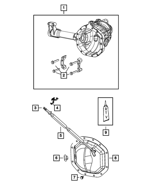 Front Axle;  Housing, Differential and Vent for 2009 Dodge Durango #1