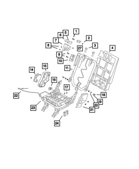 Rear Seats - Second Row - Adjusters, Recliners, Shields and Risers for 2018 Ram ProMaster City #1