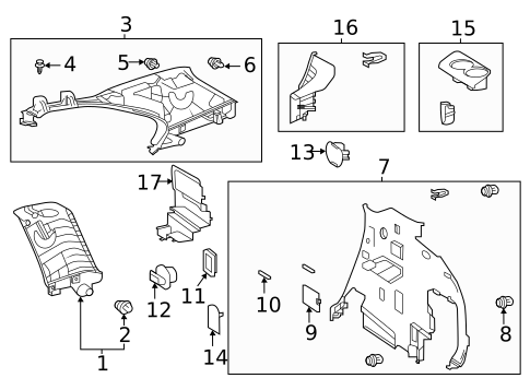 Interior Trim - Quarter Panels for 2022 Toyota Highlander #0