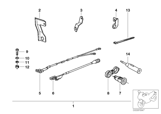 61132300473 - : Retrofit Kit, Socket for BMW-Motorrad Image