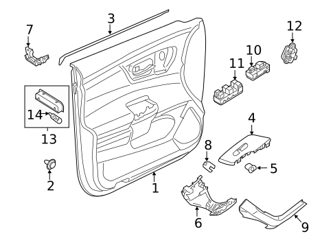 Interior Trim - Front Door for 2015 Nissan Altima #0