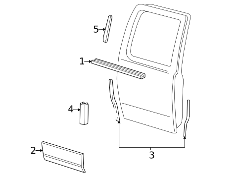 Exterior Trim - Rear Door for 2002 Lincoln Blackwood #0