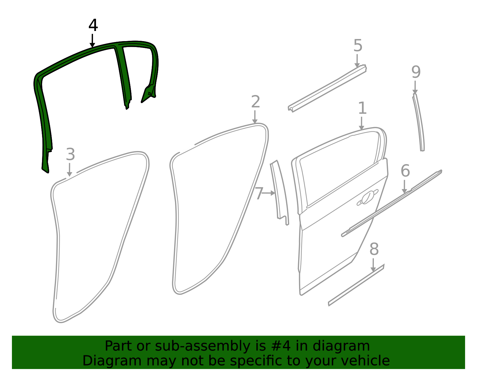 51-35-7-119-950 - High-Quality Window Frame for 2006-2012 BMW ...