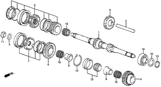 MT Mainshaft for 1984 Honda Prelude #0