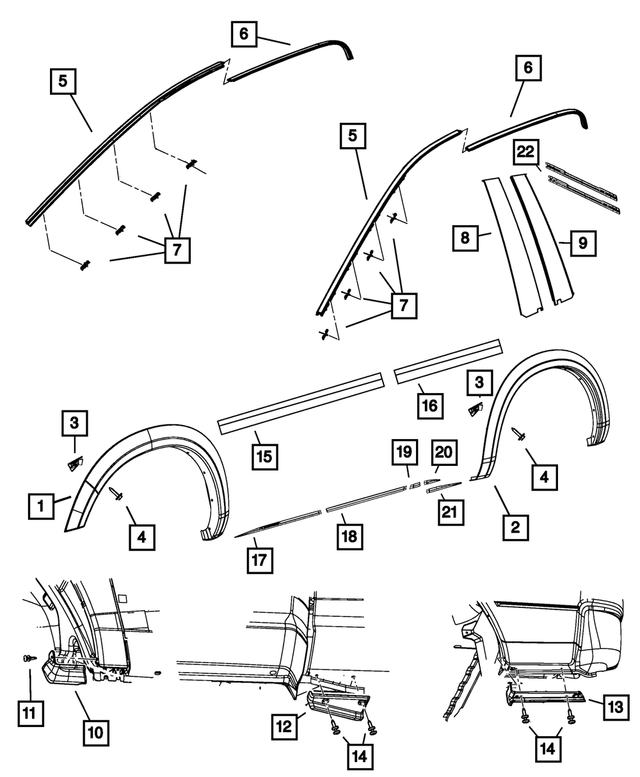 68289832AA - Exterior Ornamentation: Roof Molding, Right for Mopar Image image