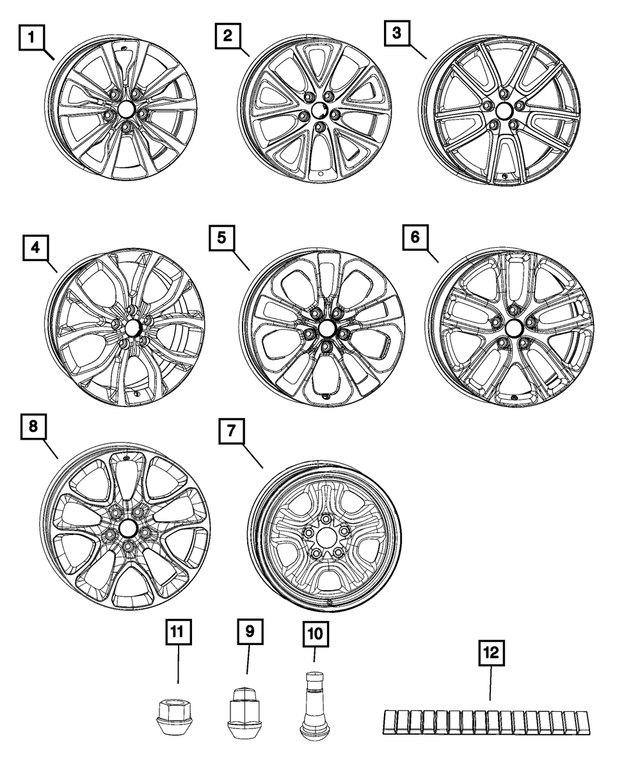 68503020AA - : Aluminum Wheel, Front Or Rear for Mopar Image