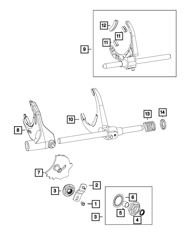 68002035AA - NV241; Transfer Case: Transfer Case Shifter Lever for Mopar Image