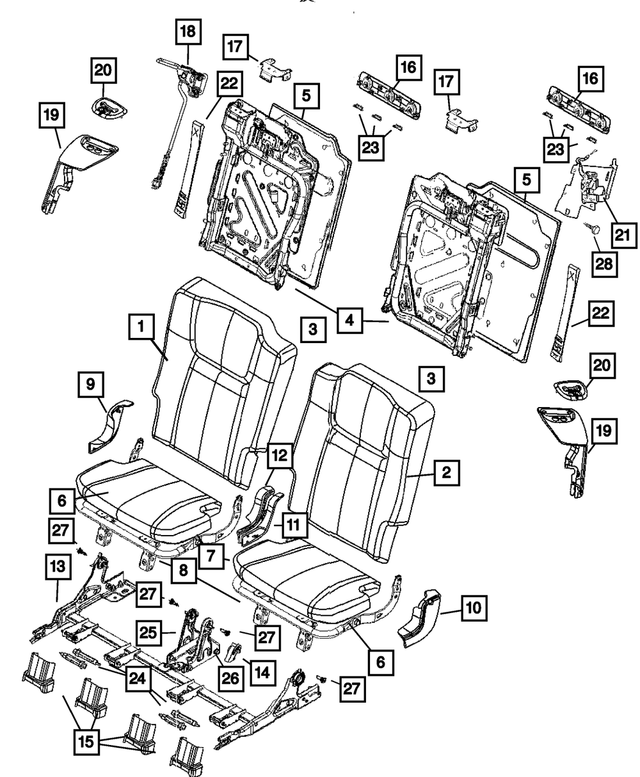 1PZ89BD1AA - Interior Trim: Rear Seat Back Cover for Mopar Image