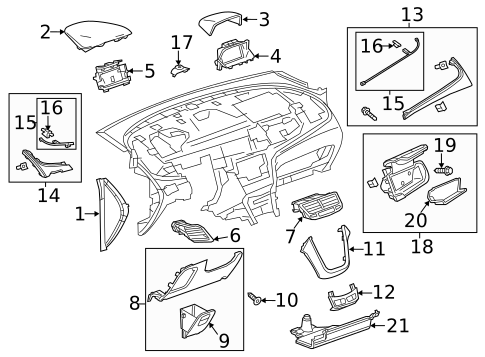 Instrument Panel Components for 2016 Buick Encore #0