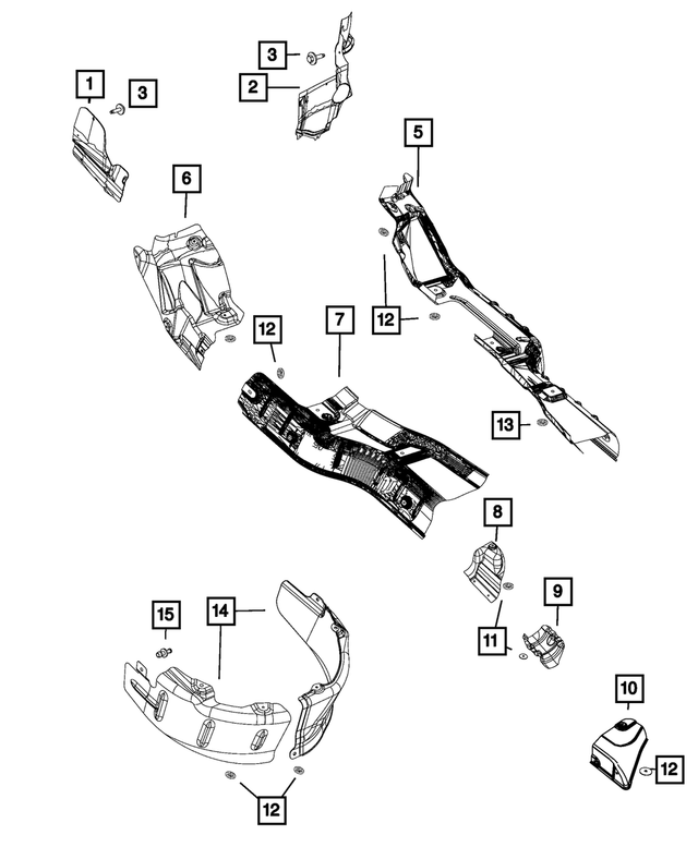 55399273AE - Exhaust: Brake &amp; Fuel Line Shield for Mopar Image
