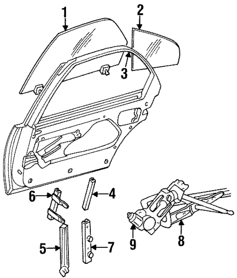 Rear Door for 1995 Chrysler LHS #1
