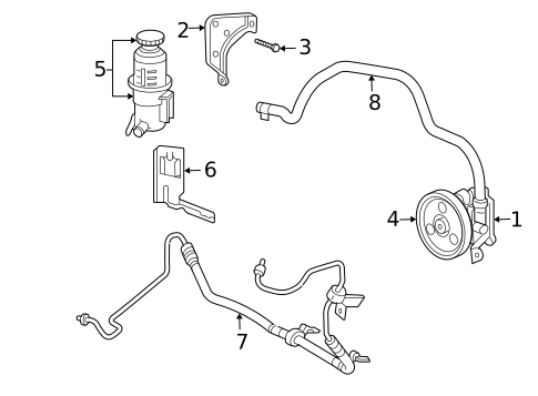 P/S Pump & Hoses for 2006 Chrysler PT Cruiser #0