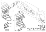 64228029037 - Vehicle Trim: Decor Panel, Fresh Air Grille, Center for BMW Image