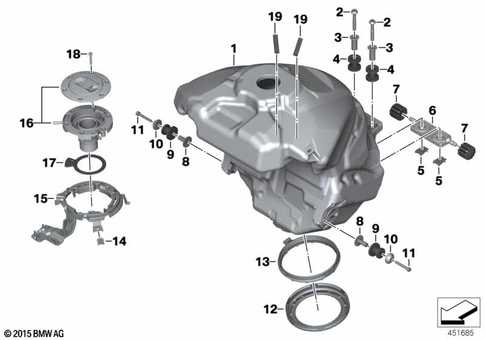 Fuel Container with Filler Pipe for 2014 BMW-Motorrad S 1000 XR #0