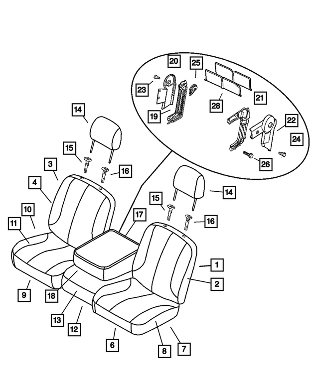 1FN251D5AA - Interior Trim: Front Seat Back Cover for Mopar Image