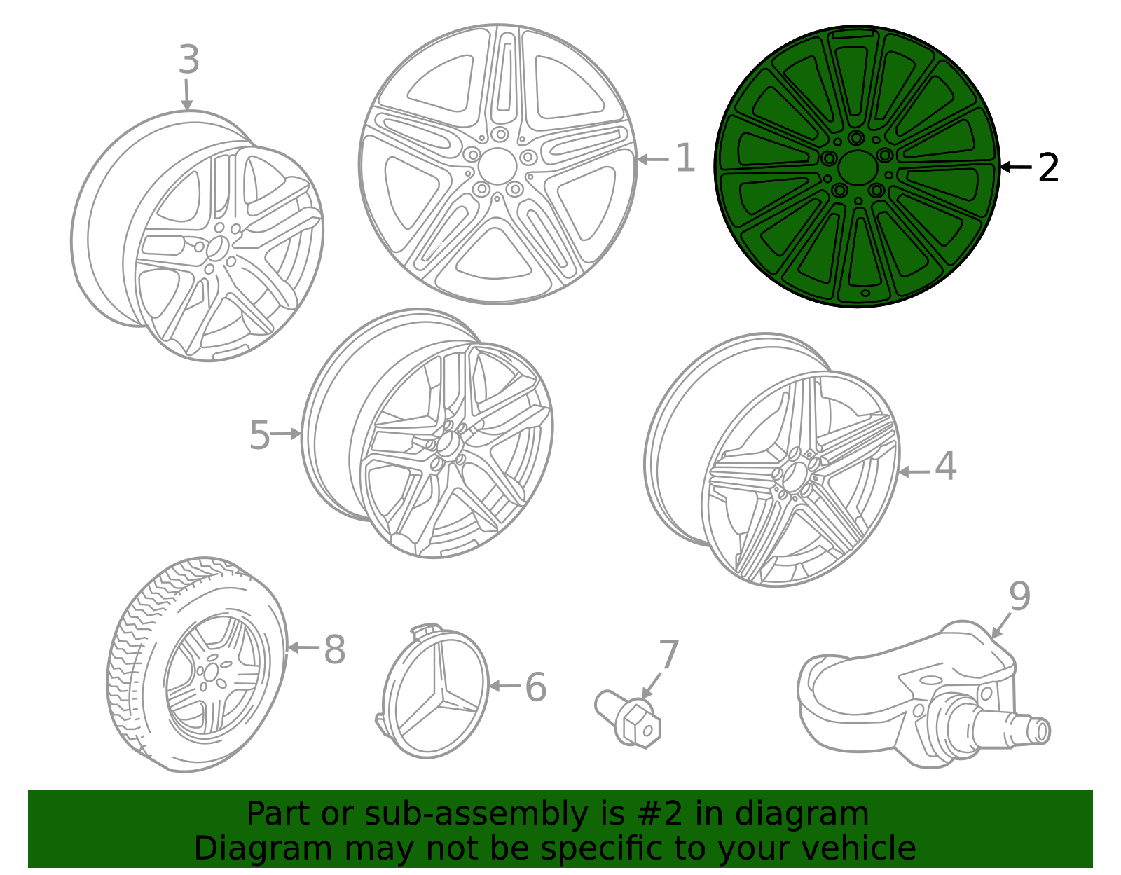 Genuine OEM Wheel Alloy 21 AMG multi-spoke - Black - 11 x 21 | 167