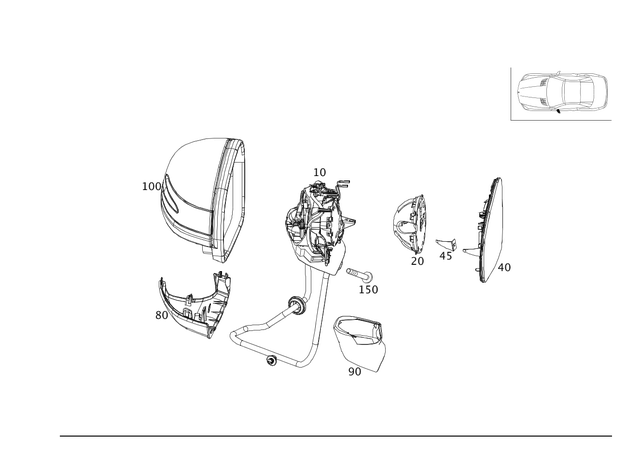2318100576 - Front Doors: Mirror Frame for Mercedes-Benz Image image