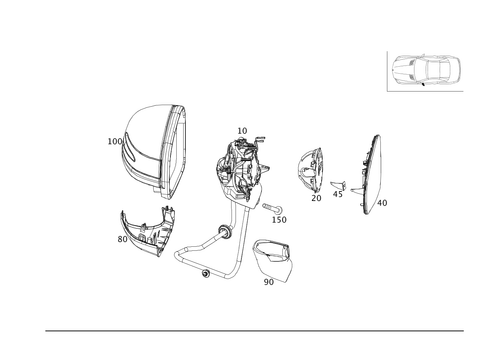 Outside Rear View Mirror, on the Left for 2015 Mercedes-Benz SL65 AMG #0