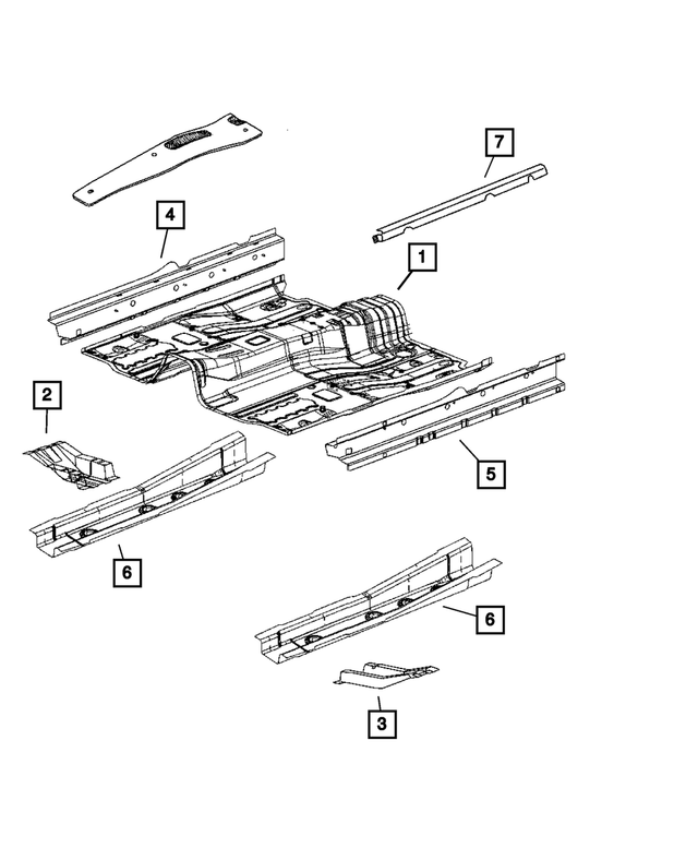 5183908AD - Body Sheet Metal Except Doors: Front Floor Pan for Mopar Image