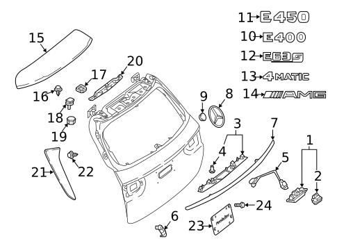 Exterior Trim - Lift Gate for 2019 Mercedes-Benz AMG GT 63 #1