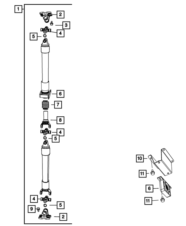 5127827AB - Rear Axle; American Axle 292 MM Dual Rear Wheels; Differential and Drive Line: U-joint Snap Ring for Mopar Image