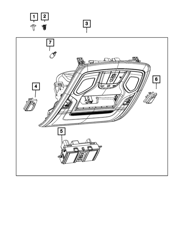 7RZ671X7AA - : Overhead Console for Mopar Image