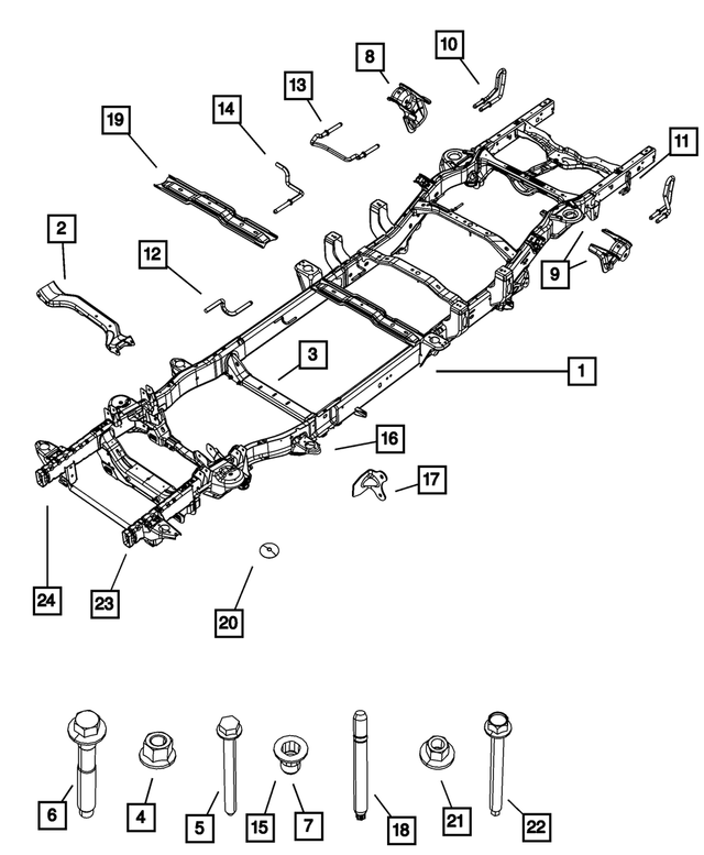 55276324AB - Frame, Bumper and Fascia: Frame To Body Isolator for Mopar Image image