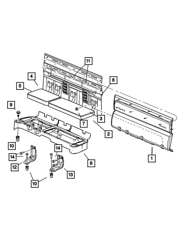 55361148AC - Interior Trim: Child Tether Anchor Bracket, Right for Mopar Image