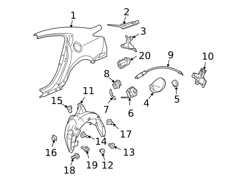 Quarter Panel & Components for 2012 Acura TL #0