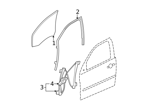 Glass - Front Door for 2005 Chevrolet Malibu #0