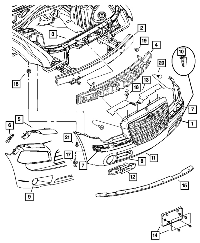 4806179AE - Frame, Bumper and Fascia: Front Fascia for Mopar Image
