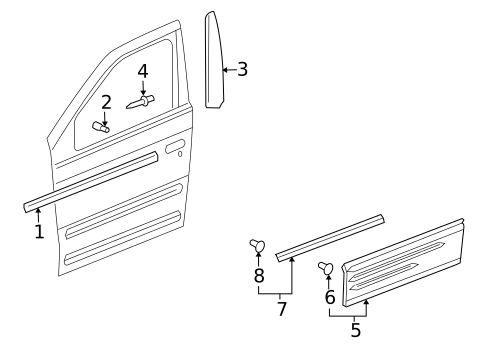 Exterior Trim - Front Door for 2003 Pontiac Aztek #0