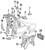 61614AA900 - Body: Inner Panel for Toyota: Camry Image
