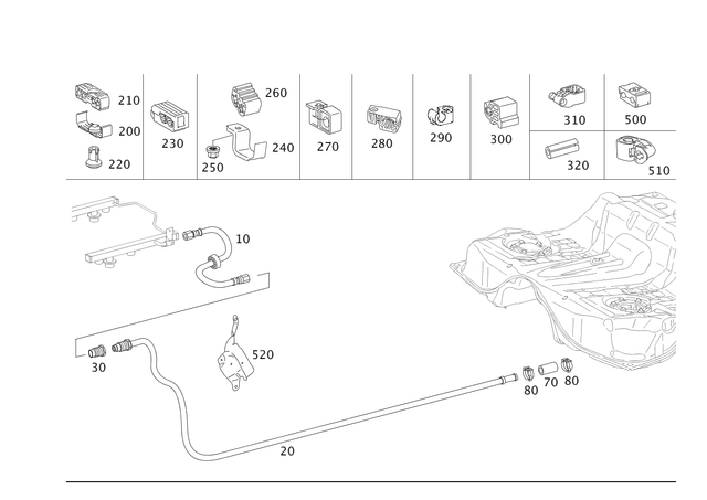 2214705164 - : Fuel Line for Mercedes-Benz Image