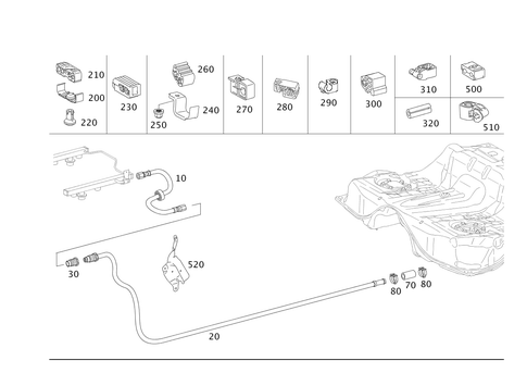 Fuel Lines, Gasoline Vehicles for 2012 Mercedes-Benz S400 #0