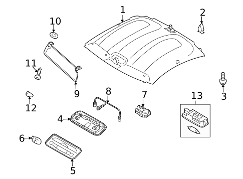 Interior Trim - Roof for 2008 Audi R8 #0