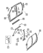 55372468AA - Body Sheet Metal Except Doors: Roof Rail Reinforcement, Right for Dodge: Ram 1500, Ram 2500, Ram 3500 | Ram: 1500, 1500 Classic, 2500, 3500 Image